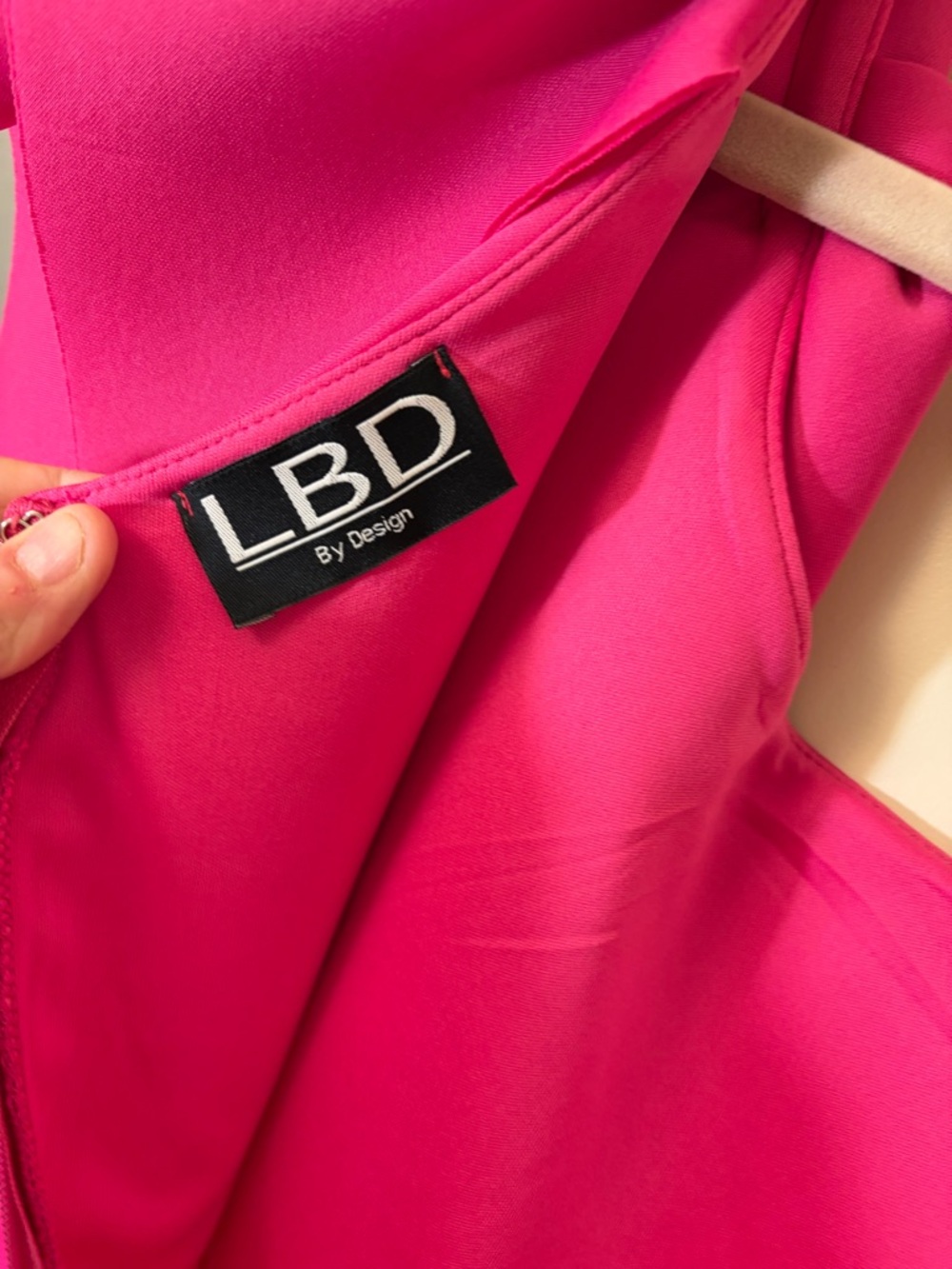 One-Shoulder Hot Pink Ruffle Mini Dress - Picture 4 of 4